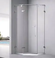 Stainless steel framed glass shower cubicle