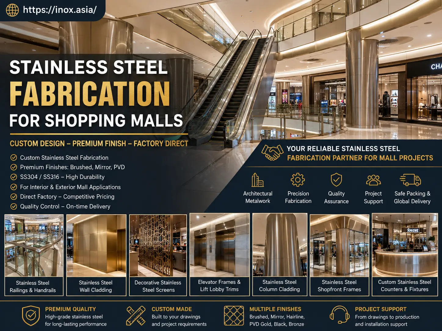 Stainless Steel Fabrication for Shopping Malls