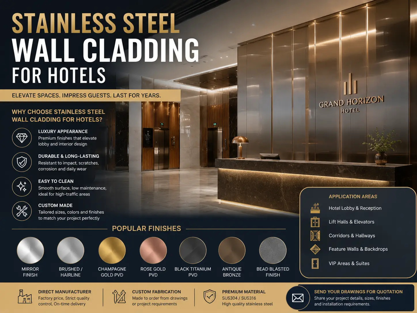 Ốp Tường Inox Cho Khách Sạn
