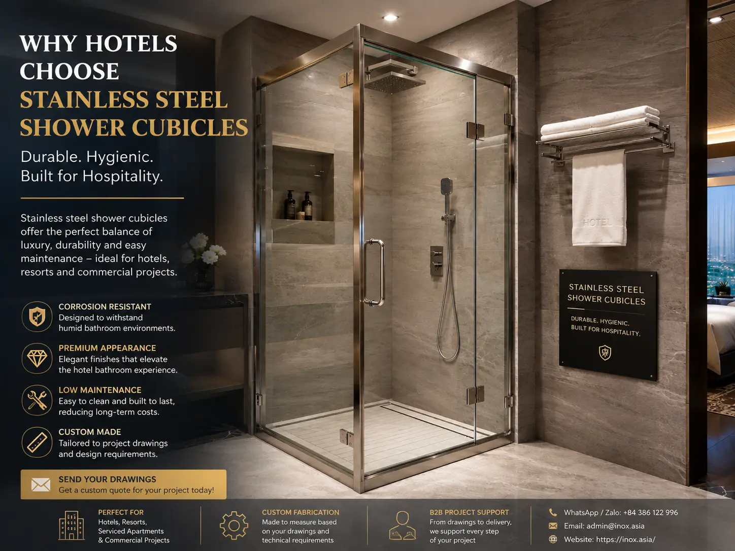 Vì Sao Khách Sạn Chọn Cabin Phòng Tắm Inox